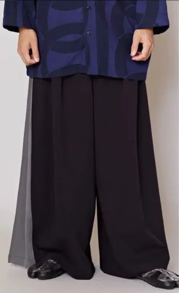 숨은색 하카마풍 남성용 와이드 팬츠 흑먹색 프리 사이즈 카야