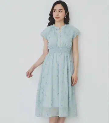 index 시어 플라워 원피스 [ 세탁기 사용 가능 ]