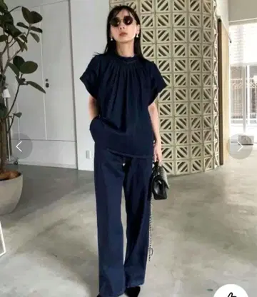 AMERI TUCK SHOULDER DENIM SET UP