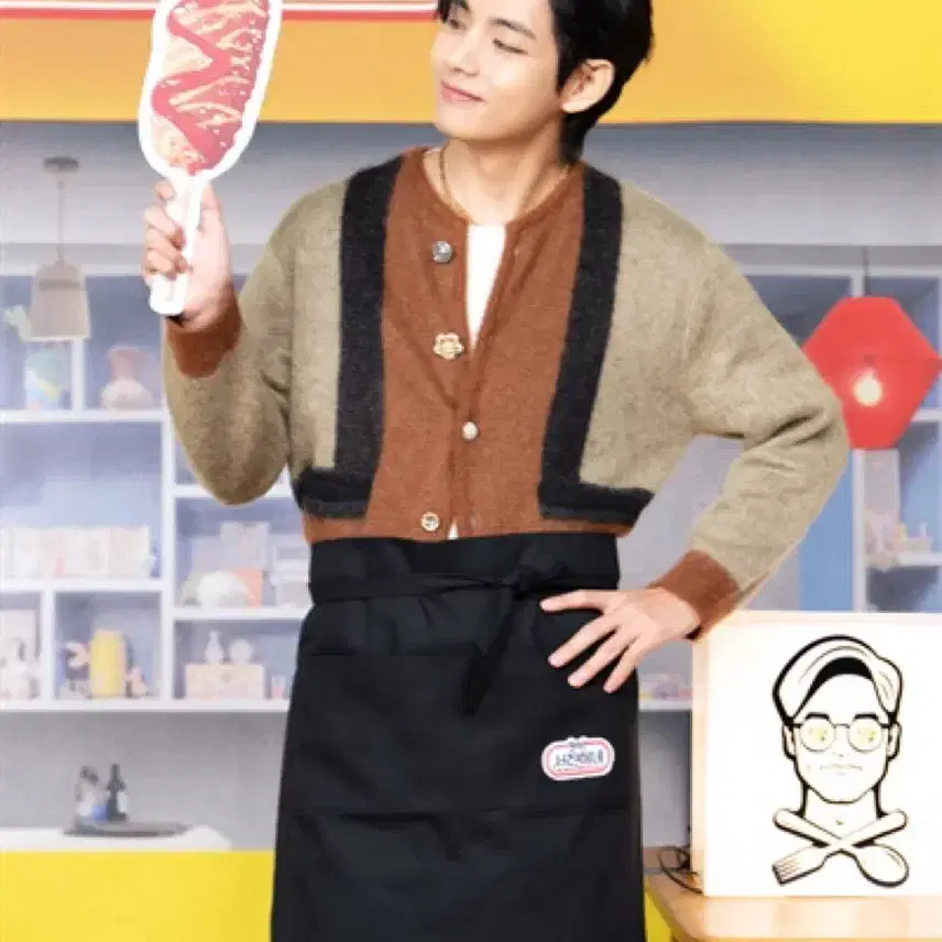 셀린느 [BTS 뷔님 착용] 23ss 컬러블록 브러쉬드 모헤어 가디건 사진 3