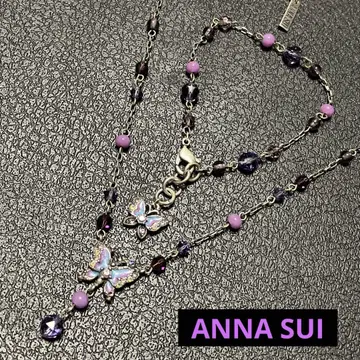 ANNA SUI 안나수이 목걸이 팔찌 세트 나비 핑크x보라색 계열