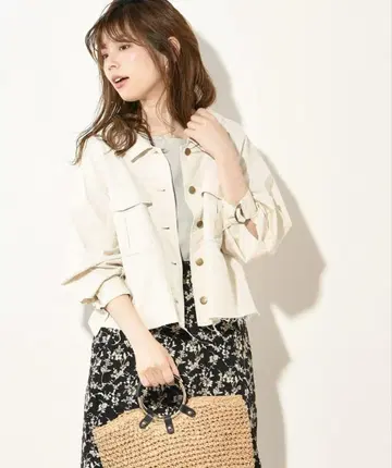 natural couture 소매 D링 블루종 셔츠