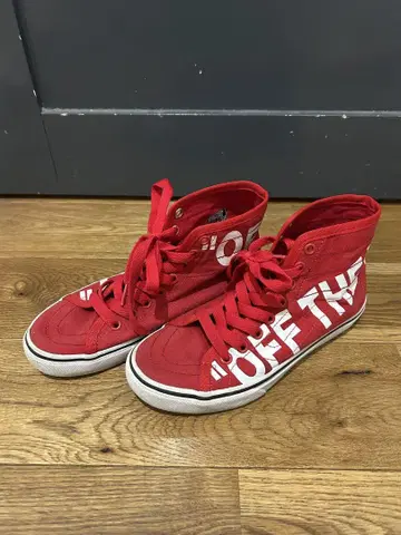 vans 레드 하이컷 스니커즈