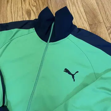 90s PUMA 푸마 트랙 자켓 그린 바이컬러 O 사이즈