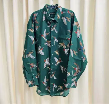 오리 패턴 버튼 다운 셔츠 90s made in U.S.A