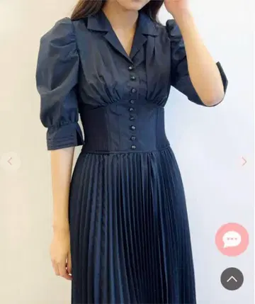 코코딜 퍼프 슬리브 리브 코르셋 원피스