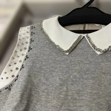 to b 애니에스 키라키라 카라 부착 반팔 상의
