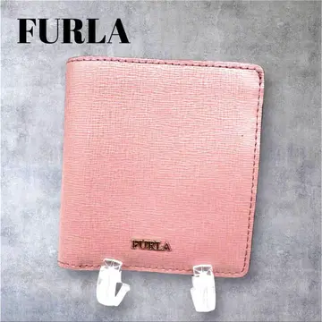 새상품급 FURLA 훌라 가죽 접이식 지갑 컴팩트 바이컬러 핑크