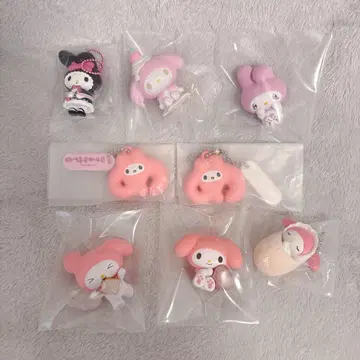 마이멜로디 가챠가챠 피규어+키링 8개 세트