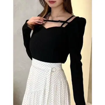 EATME 벨티드 리브 TOP F 사이즈