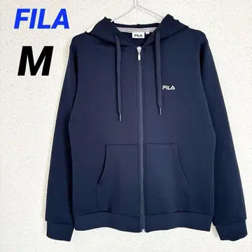 새상품급 FILA 휠라 풀 집업 후드티 로고 프린트 네이비 방한 M