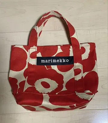 [ 마리메꼬 ] Marimekko 토트백 /새상품급/레드 x 베이지