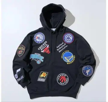 NBA 팀 로고 후드티 후디 블랙 XL