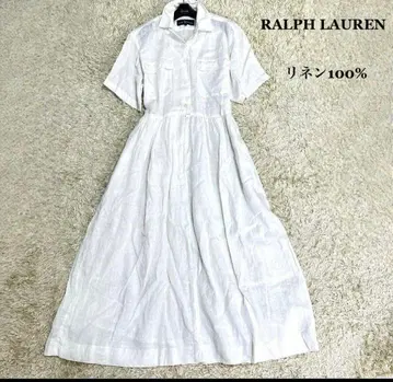 새상품급 기장 120 랄프 로렌 맥시 길이 린넨 셔츠 롱 원피스