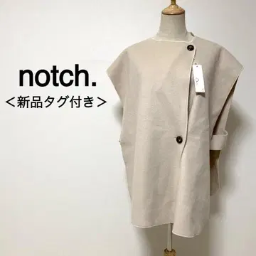 [ 정가 6,300엔 ] notch. 베이지 컬러 W 페이스 오버 베스트