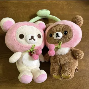 후르츠 사이좋은 봉제 인형 코리락쿠마 차이로이코구마 체리