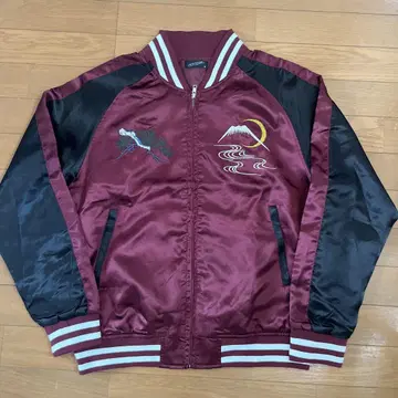 스카잔 와인 레드 자수 디자인 일본풍 패턴 새 무늬 진품