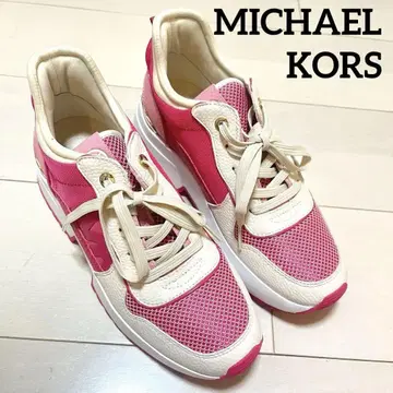 거의 미사용 마이클코어스 스니커즈 빨간색/레드/핑크 사이즈 24.5cm