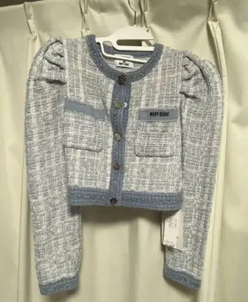 LILY BROWN x MARY QUANT 트위드 가디건 라이트 블루