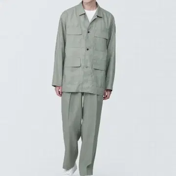 무인 명작 헴프 셋업 M 셔츠 자켓+턱 팬츠