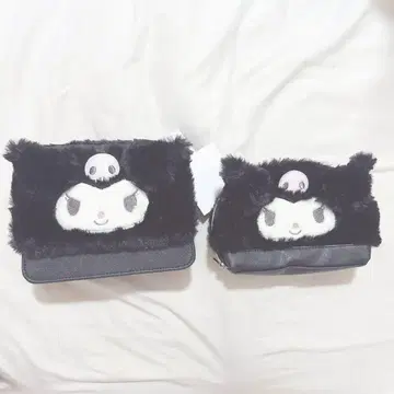 쿠로미 페이스 퍼 숄더백 페이스 퍼 파우치