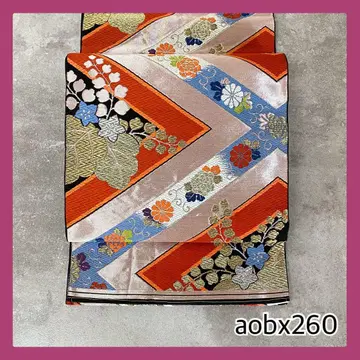 aobx260 가치 있는 후리소데용 후쿠로 오비 순수 실크