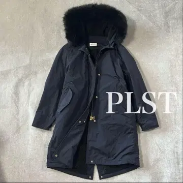 PLST 플라스테 미사용품 퍼 달린 마운틴 후드티 다운 네이비