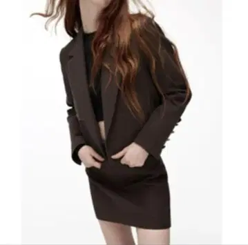 새상품급 ZARA 체크 자켓 숏 기장
