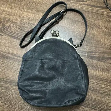 OZOC 고양이형 가죽풍 숄더백 가마구치