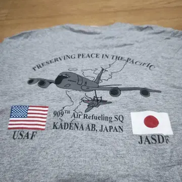 909 공중급유중대 티셔츠 그레이 KADENA USAF JASDF