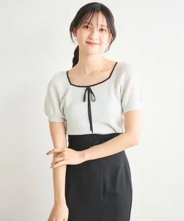 릴리안캐럿 바이컬러 라메 니트