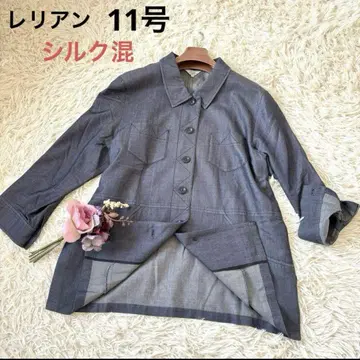 레리안 실크 혼방 자켓 데님풍 네이비 11호 셔츠 자켓