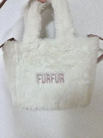 FURFUR 에코 퍼 토트백 화이트 핑크 wht 토끼 온라인 한정판 컬러