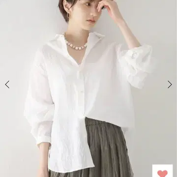 플라주 린넨 셔츠 화이트 하자 있음