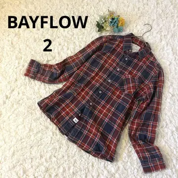 BAYFLOW 베이플로우 긴팔 셔츠 체크 무늬 얇은 소재 사이즈 2