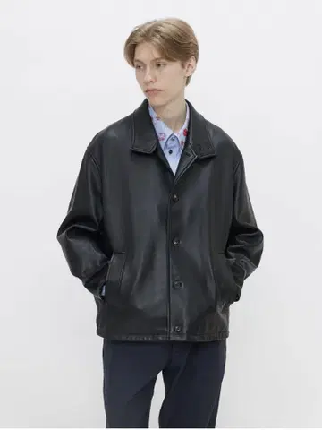 71michael THROAT TAB LEATHER JACKET