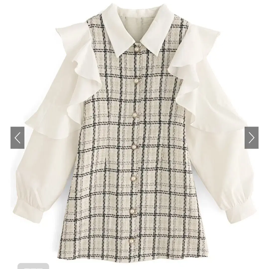 GRL Tweed Frill Sleeve Mini Onepiece Yangsan-hyeong Girly Snagye