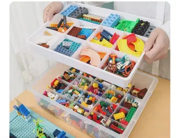 레고 보관 케이스 오렌지 2단 타입