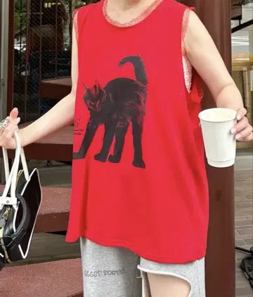 Alkey 도쿄 탱크탑 고양이 한국
