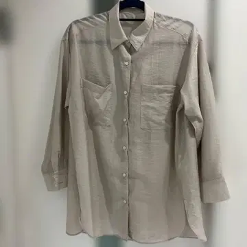 글로벌 워크 베이지 긴팔 셔츠 2포켓 프리 사이즈