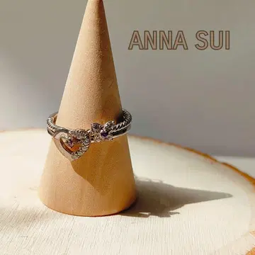 ANNA SUI/안나수이 실버 반지 하트 꽃 2세트