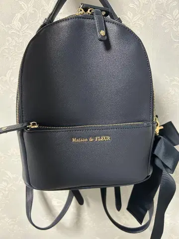 메종 드 플뢰르 Maison de FLEUR 리본 백팩 네이비
