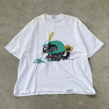 90s 크린반 캣 T셔츠 구제 의류 crazy shirt 미국제 M