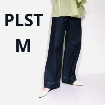 [ 새상품급 ] PLST 플라스테 하이라이즈 와이드 청바지 M 네이비