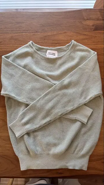 COTTON & CASHMERE 긴팔 니트 민트 그린