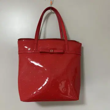 빨간색 도트 무늬 토트백 케이트 스페이드