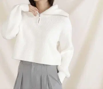 빅 칼라 하프 지퍼 니트탑 JILL BY JILLSTUART