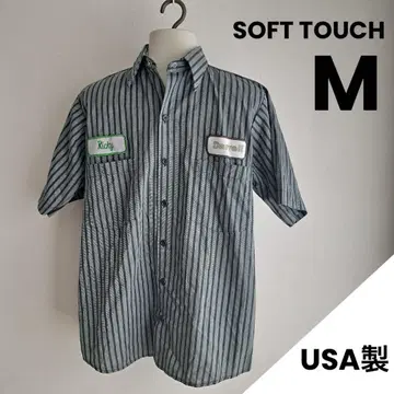 [레어] USA제 워크 셔츠 스트라이프 SOFT TOUCH M