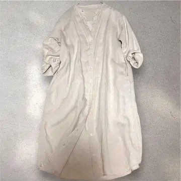 무인양품 MUJI 스탠드 카라 셔츠 원피스 XL 빅 사이즈