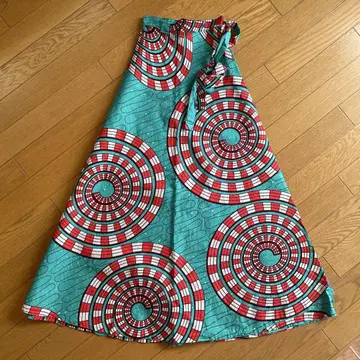 아프리카 원단 랩 스커트